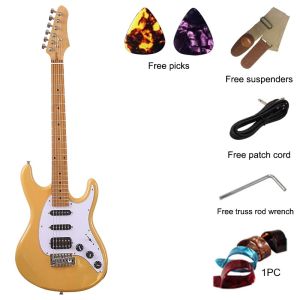 6 Strings Electric Guitar Blue Solid Basswood Body 39 Inch Matte Guitar With Canada Maple In Stock2026