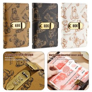 5210A ป้องกันน้ำ 50 ซอง ท้าทายการออมเงิน ปู ล็อครหัสผ่าน สมุดบันทึกงบประมาณ แบบพกพา ประหยัดเงิน สมุดบันทึกการเก็บเงินสด