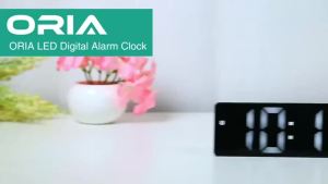 ORIA Digital Clock LED Alarm Clock Simple Setting USB Table Clock 12/24H Format Snooze Function 4 Adjustable Brightness DST for Home Bedroom Office