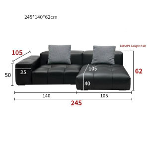 BUNISE โซฟาหนังแท้ทรงพิกเซล สไตล์มินิมอลอิตาลี แบบบล็อกเต้าหู้มอดูลาร์ เหมาะสำหรับห้องโถงใหญ่ เพนต์เฮาส์ และวิลล่าหรู รุ่น Pixel จัดส่งฟรีทั่วไทย