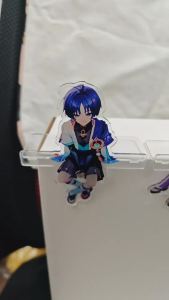3Pcs/Pack Wanderer Scaramouche Kabukimono Acrylic Sitting Figure Set Anime Merch Display Standee Home Office Desk Decor Best Friend Gift