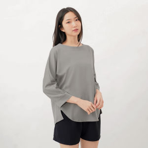 QUEENTIN Kaos Wanita Oversize 0572 Combed Spandex Polos Lengan Panjang