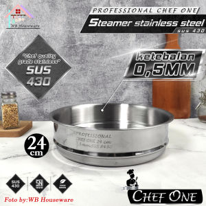 CHEF ONE steamer plat stainless 24cm / kukusan / piringan stainless susun untuk panci SUPRA foodgrade SUS 430