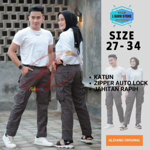 ALDIANO Celana Cargo Pria Wanita Highwaist Korean Style Terbaru 2024