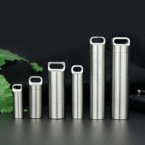 SKYJS Eco-friendly Waterproof Stainless steel Mini Pill Organizer Sealed Pill Storage Box Pill Boxes Container Pill Case