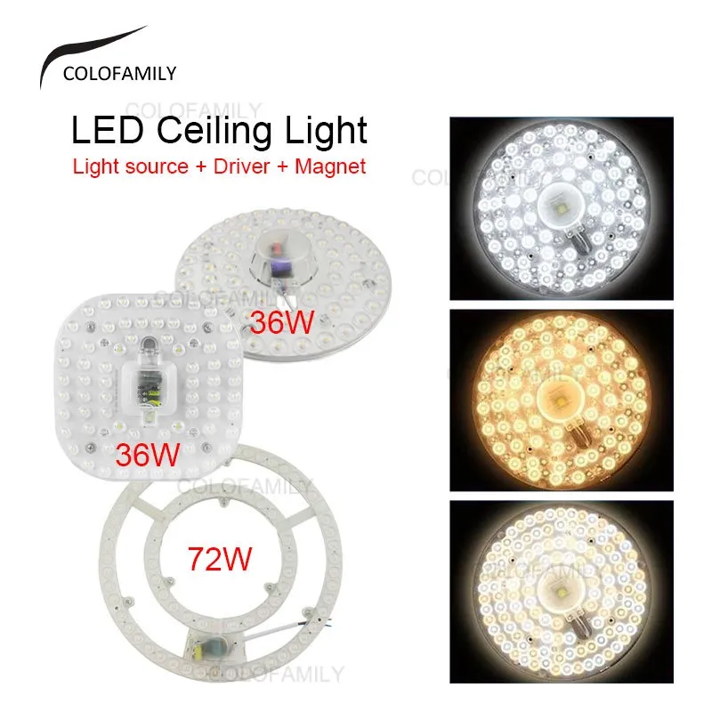 3 Color LED Ceiling Light Replacement Free Connector Round