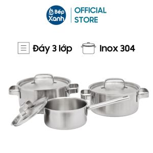 Bộ nồi inox cao cấp 3 lớp Malloca SA-2030 (6 món) - Inox 304 Cao Cấp - Sử dụng trên tất cả các loại bếp - Hiệu Suất Nấu Cao - Tiết Kiệm Điện - Bảo Hành 1 Năm - Hàng Chính Hãng