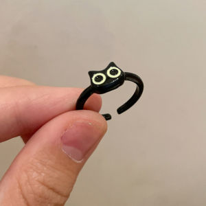 OR🧸 Cincin Estetika Lucu/Cincin Terbuka Pola Totoro/Retro Sederhana Modis/Cincin Pasangan/Uniseks COD