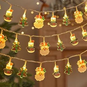Christmas Decoration LED Light String Snowman Santa Claus Christmas Tree String Light Xmas Tree Ornament For Home