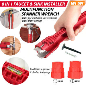 MYDIYHOMEDEPOT - 8 IN 1 SINK WRENCH SPANNER FAUCET AND SINK INSTALLER MULTIFUNCTIONAL WRENCH TOOL FOR KITCHEN BATHROOM