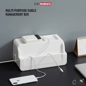 Imakara Cable Management Box for Power Socket Extension Cable Organizer