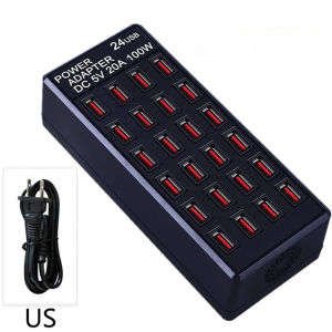 แท่นชาร์จผนังตั้งโต๊ะสำหรับเดินทางใน USB หลายตัว100W ที่ชาร์จ USB 24ฮับพอร์ตเหมาะสำหรับอะแดปเตอร์พลังงานโทรศัพท์มือถือ