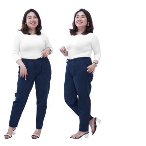 Putri Nasya Celana BigSize Sopan Panjang / Celana OverSize Bahan Katun Formal Kerja Kantor / Celana Bagggy Pants Jumbo Cream Moca Capucino Hitam Abu Navy Army / Celana Panjang Basic Slimfit