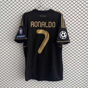 Mùa 1112 Cổ Điển giải đáu Champion League phong cách cổ điển Bất Madrid vàng đen Cắt Áo phông ngắn tay No. 7 Ronaldo Benzema Pepe Ramos Bóng Đá Hàng Đầu