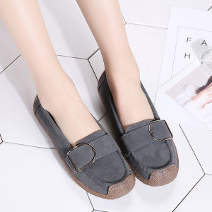 Women Moccasins Suede Leather Loafer Shoes Soft Comfort Flat Round Fashion Bow Shoes Doll shoes