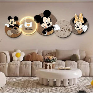 (ẢNH CHỤP) Tranh treo tường đèn led tráng gương chuột mickey 1 trang trí decor phòng bé hiện đại