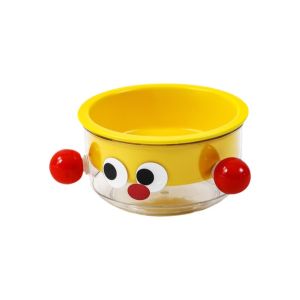 R1A9M Large Capacity 2 in 1 Pet Bowl Cartoon Non-Slip Dog Food Bowl Easy To Clean Multifunctional Cat Drinking Tray Cat Feeding