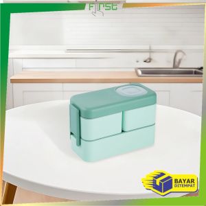 FH-C779 Kotak Makan 2 Tingkat Portable 1050ML Ada Sauce Cup / Lunch Box 2 Layer /Rantang Makanan Set
