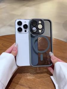 CrashStar MagSafe Highly Transparent Hard Shockproof Phone Case For iPhone 16 15 14 Pro Max Plus 16e 13 12 Pro Max 11 Wireless Charging Phone Casing Clear Anti-fall Phone Cover Shell With Metal Camera Protection