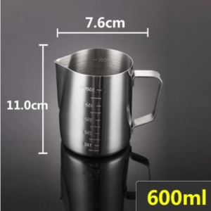 350ml/600/900ml Stainless Steel Milk Pitcher Coffee Milk Frothing Pitcher Frother Jug wIth Scale