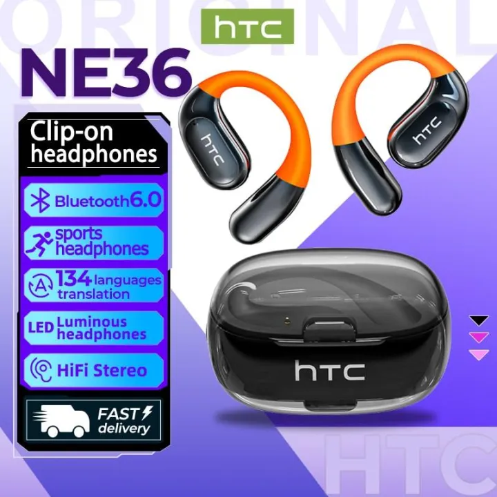 HTC Ne36 Al Thông Minh Thời Gian Thực Dịch tai nghe gắn tai không dây Bluetooth 6.0 Dịch 134 Ngôn Ngữ Với màn hình cảm ứng LED Kinh Doanh Tai nghe nhét tai earbuds có micrô Không Thấm Nước IPX5