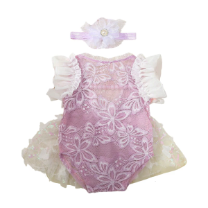 Baby Girls Photo Prop Outfit Knit Lace Romper And Stretchy Headband Newborn Portrait Studio Costume For Infants Photography essential