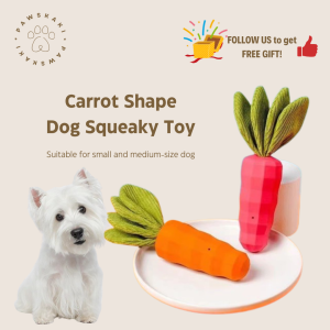 [SG Stock] Carrot Shape Dog Squeaky Toy Pet ToyTeeth Grinding