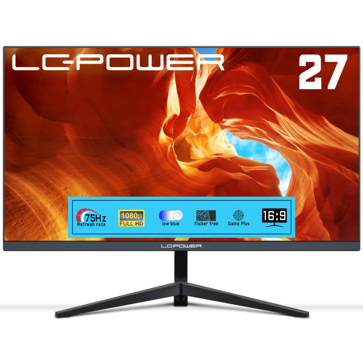 LC-POWER 27 inch Monitor Gaming Monitor PC Computer Monitor 75Hz Full ...