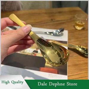 [Dale Dephne] Stainless Steel Soup Spoons Home Kitchen Ladle Capacity Mirror Polished Flatware For Coffee Tableware
