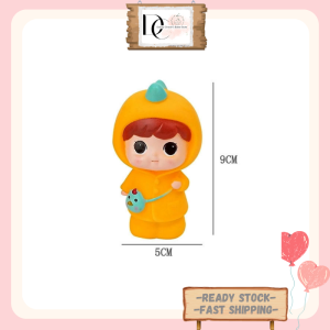 Yellow Hat Raincoat Kids Boy & Girl Style Cake Topper Yellow Clothes Kids Birthday Cake Decoration 雨衣小女孩小男孩 黃衣小朋友蛋糕擺件