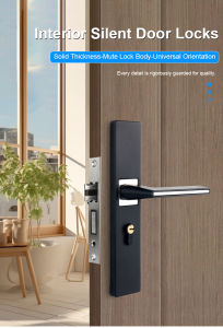 Silent Alloy Front Door Lock Set – Heavy Duty Door Knob for 35-50mm Thickness Indoor & Outdoor Use