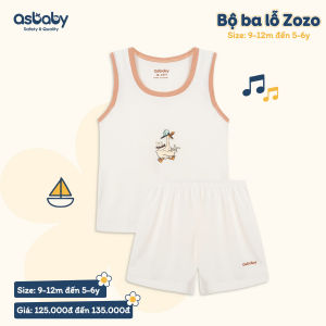 Bộ ba lỗ ZoZo thương hiệu Asbaby cho bé từ 9 tháng đến 6 tuổi