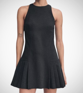 Olivia Pleated Crew Neck Dress