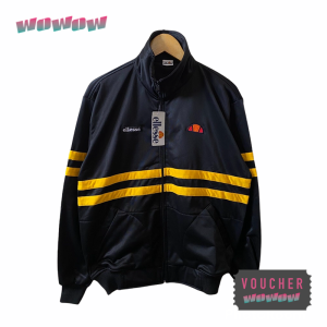 Jaket Tracktop E L L E S S E Outdoor Tracksuit Cagoule Black Stripe Yellow  Olahraga Lari Joging Gunung Kombinasi HYPEBEAST CLOTHING DISTRO OUTFIT URBAN BRAND MEN / WOMEN PRIA / PEREMPUAN COWO / CEWE LOCAL PRIDE TERMURAH TERBARU BAHAN TASLAN