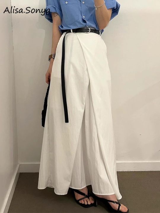 Alisa.Sonya Women's Girls ALine Long Skirt Pleated Solid High Waist Fashion Skirt Lazada PH