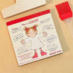 CUNXIN Color Interior Page Sticky Note Red Coco Girl Note Pad Planner Sticke Square Cute Styles Memo Pad School Office Supplies