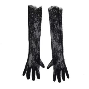 2pcs Stylish Long Arm Gloves Breathable Lace Gloves Stretchy Polyester Gloves for Evening Parties Weddings
