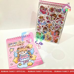 Buku Spiral Isi 16 LEMBAR Sticker / STIKER BUKU DIY 2D + GANTUNGAN SANRIO KUROMI MOMO GIRL KOREAN CUTE AESTHETIC STICKER BOOK