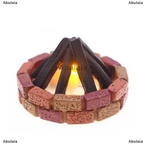 [COD] Abulaia 1:12 Dollhouse Miniature LED Bonfire Camping Scene Model Decor Toy Doll House Accessories