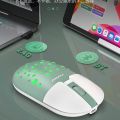 Chuột không dây Bluetooth, 2.4G Bộ thu không dây + Kết nối Bluetooth, đèn LED, im lặng, có thể sạc qua USB, tương thích với tất cả & điện thoại & máy tính xách tay & máy tính. 