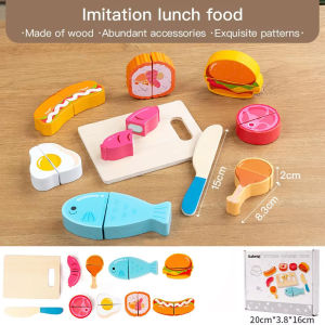 CuddleCove Wooden Pretend Play Food Cutting Velcro Puzzle Early Learning Montessori Motor Skill Toys for Kids