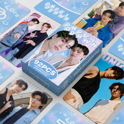 clu สติ๊กเกอร์ PHUWIN POND 92 ชิ้น/เซ็ต การ์ดรูปถ่ายสองด้าน การ์ด LOMO โปสการ์ด การ์ดชนิดบรรจุกล่อง ulc
