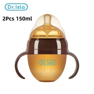 new 2025 New 150/250ml Portable Babies Bottle Silicone Material High Temperature&Drop Resistant Anti Slip Handle 360° Drink Cup high-quality