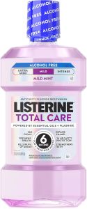 Listerine Total Care-Free Mild Mouthwash 6 Oral Rinse for a Healthier Mouth Strengthen Enamel Mild Mint Flavor 1 L