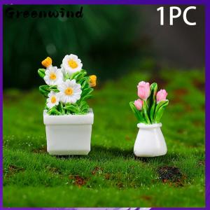 【Greenwind】 กระถางต้นไม้จำลองกระถางต้นไม้ใหม่กระถางดอกไม้ขนาดเล็กสำหรับตกแต่งบ้านตุ๊กตา1ชิ้น