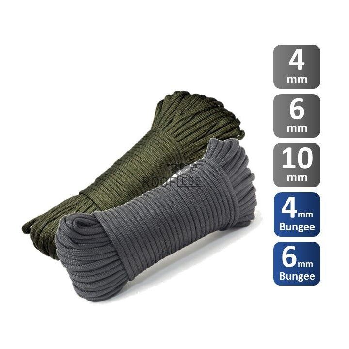 ROOFLESS Paracord 550 Paracord Rope Parachute Cord Bungee Cord Shock Cord  Lanyard Safety Rope Static Rope Climbing Rope 30ft 100ft 4mm 6mm 10mm Tali  Panjat Tent Khemah Flysheet Hammock Outdoor Survival Camping