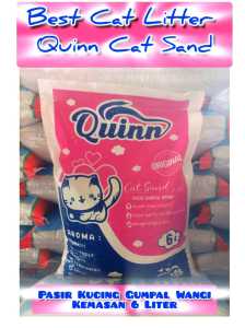 12/6 Liter Pasir Kucing Wangi Gumpal QUINN Cat Sand Anti Bakteri-The Best Cat Litter