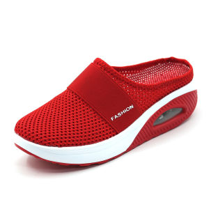 [Free Shipping] Summer Slip-On WomenS Shoes No-Heel Design Comfortable And Easy To Wear Available In Large Sizes With Thick Soles Breathable Mesh Upper And A Half-Slipper Style