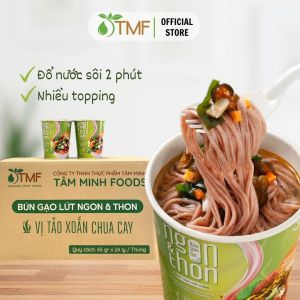 Thùng 24 ly bún gạo lứt ăn liền NGON & THON - Vị tảo xoắn chua cay