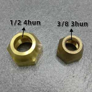 AIRCOND BRASS FLARE NUT CONVERTER / 3HUN x 2HUN / 4HUN x 3HUN / 5HUN x 4HUN / 6HUN x 5HUN FOR INSTALLATION COPPER PIPE